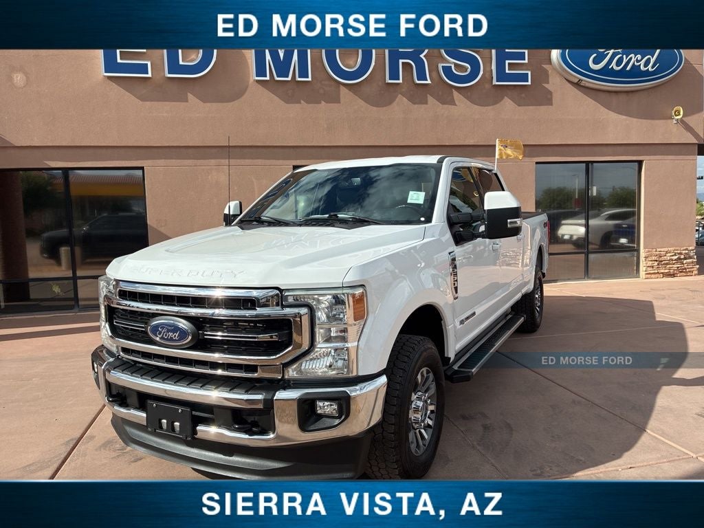 2022 Ford F-250SD Lariat in Oxford White — front three-quarter view