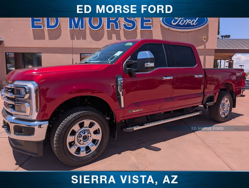 2026 Ford F-350SD Lariat in Ruby Red Metallic — front three-quarter view