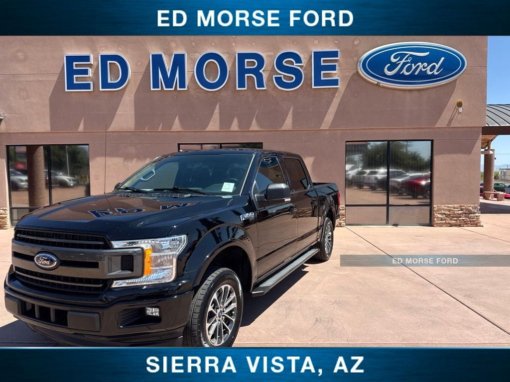 2018 Ford F-150 XLT in Shadow Black — front three-quarter view