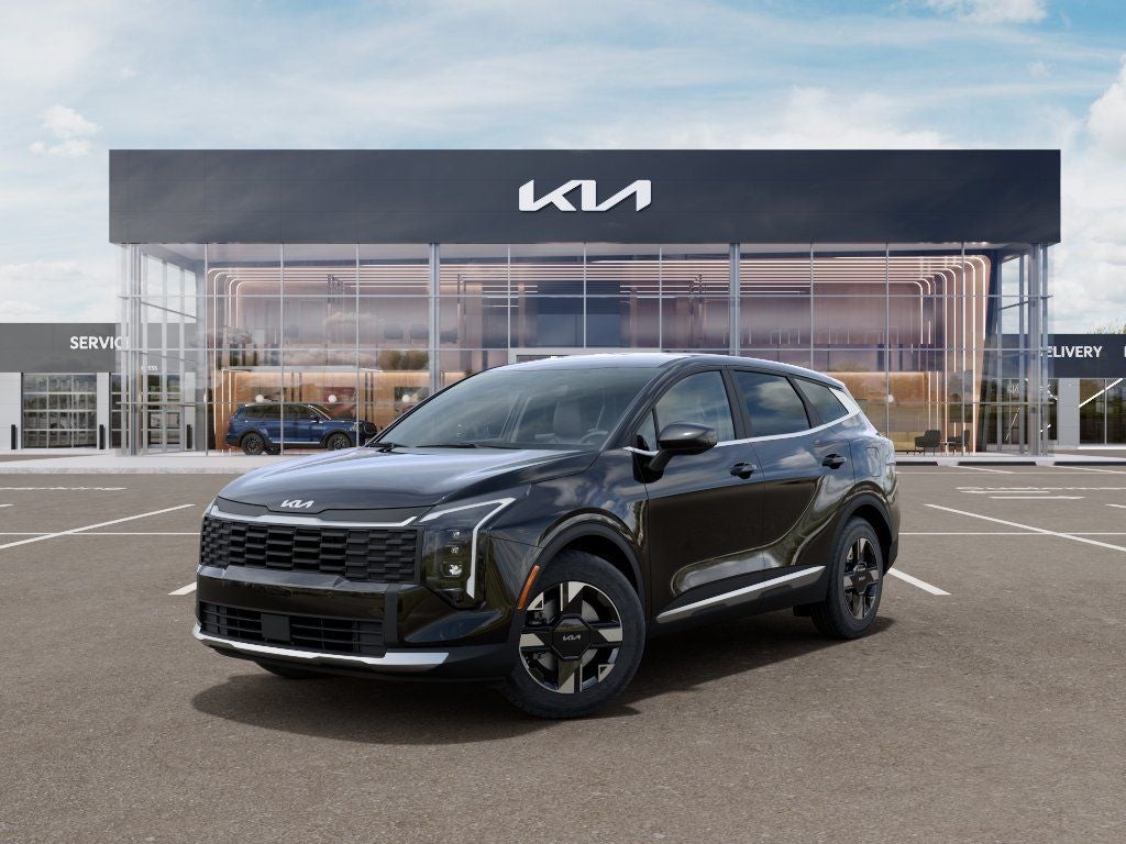 2026 Kia Sportage LX in Ebony Black — front three-quarter view