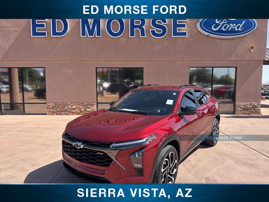 2024 Chevrolet Trax 2RS in Crimson Metallic — front three-quarter view