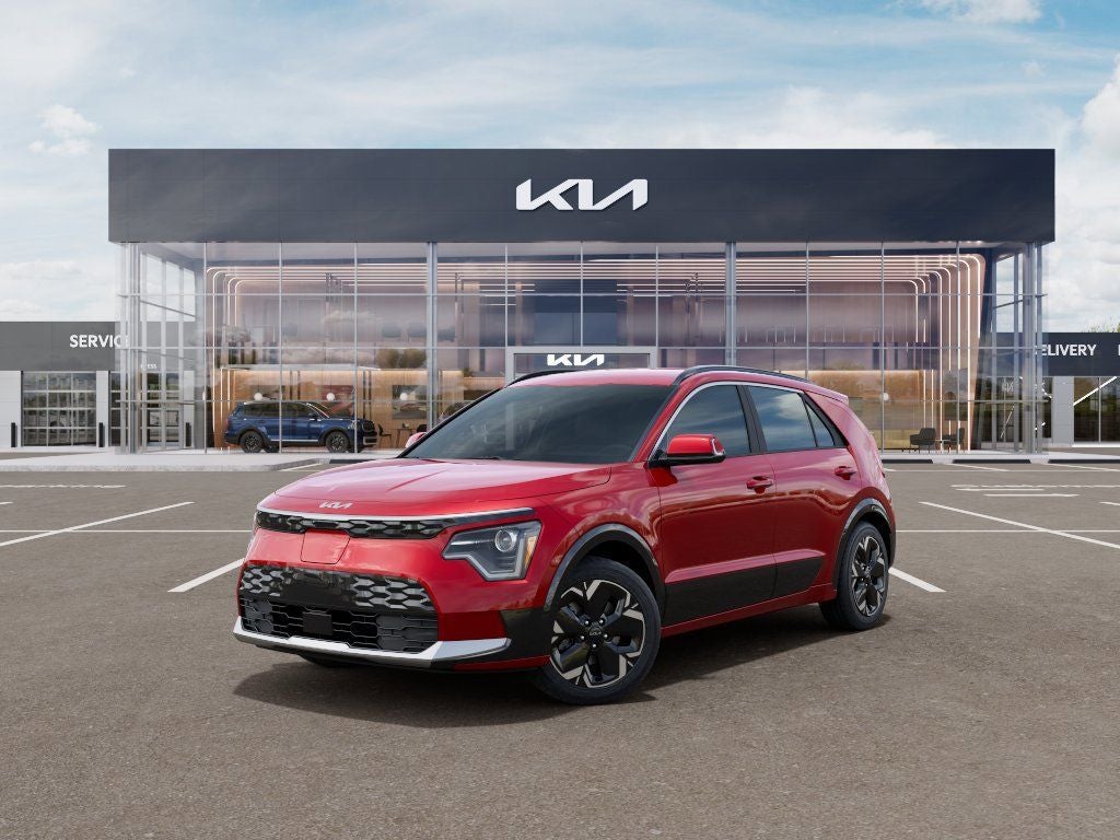 2026 Kia Niro EV Wind in Runway Red — front three-quarter view
